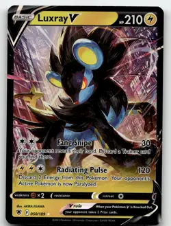 LUXRAY V 050/189 V RARE ASTRAL RADIANCE POKEMON NEAR MINT - Image 1