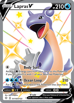 LAPRAS V SV110/SV122 V RARE SHINING FATES SHINY VAULT POKEMON NEAR MINT - Image 1