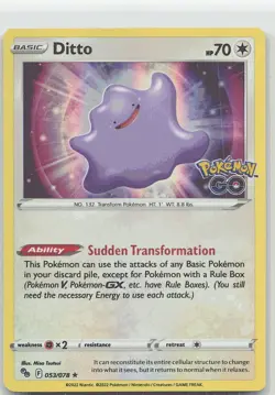 Ditto 053/078 2022 Pokemon GO Holo Rare - Image 1