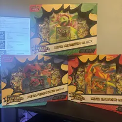 3 Pokemon TCG Ascended Heroes Mega ex Box Bundle Feraligatr Emboar Meganium New - Image 1