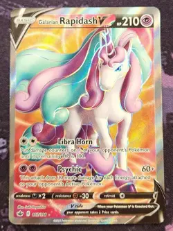 Pokemon: Chilling Reign: Holofoil Galarian Rapidash V (Full Art): LP Condition - Image 1