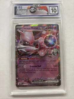 2025 Pokemon Team Rocket’s Mewtwo Ex #81 HGC 10 (sb2) - Image 1