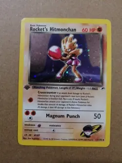 1st Edition Rocket's Hitmonchan 11/132 Gym Heroes 2000 Holo Rare WOTC Pokemon - Image 1