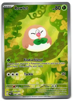 Rowlet 090/088 - 🌊 Perfect Order Illustration Rare Pokemon TCG Holo 🖤 - NM - Image 1