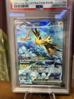 PSA 10 Zapdos EX 202 Special Illustration Rare 151 Pokemon - Image 3