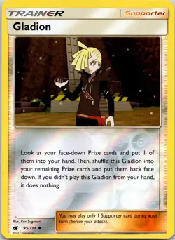 Gladion 95/111 Crimson Invasion Pokemon Reverse Holo Near Mint - Image 1