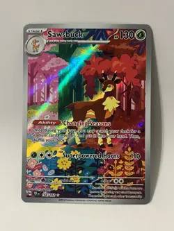 Pokemon Sawsbuck Illustration Rare Holo SV05 Temporal Forces 166/162 HP130 - Image 1