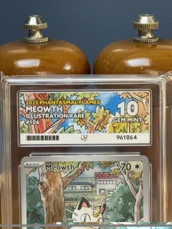 Pokemon Meowth Phantasmal Flames Illustration Rare ‘106/094’ - ACE Graded 10 🌴 - Image 5