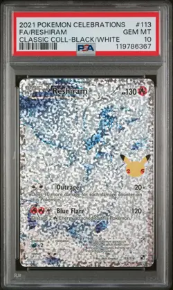 Reshiram 113 Celebrations Classic Collection Pokemon PSA 10 - Image 1