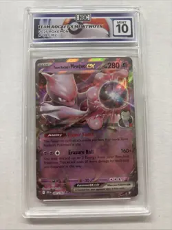 2025 Pokemon Team Rocket’s Mewtwo Ex #81 HGC 10 (sb2) - Image 1