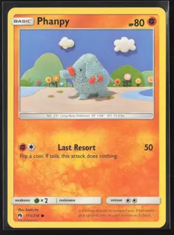 Phanpy 111/214 Common Lost Thunder Pokemon Near Mint - Image 1