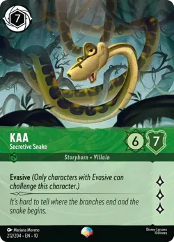 Kaa - Secretive Snake EPIC 212/204 HOLOFOIL Whispers in the Well Disney Lorcana - Image 1