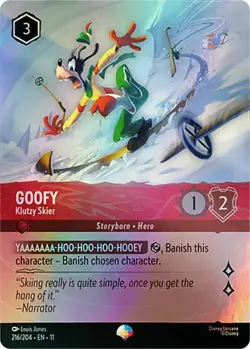 Goofy - Klutzy Skier EPIC 216/204 HOLOFOIL Winterspell Disney Lorcana - Image 1