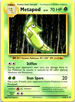 Pokemon - Metapod - 4/108 - Evolutions - NM/M - Image 1