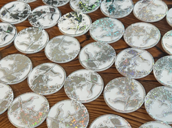 💎 Pokemon Arceus Silver White Rainbow Holo Foil TCG Coin Lot of 30 - Image 1
