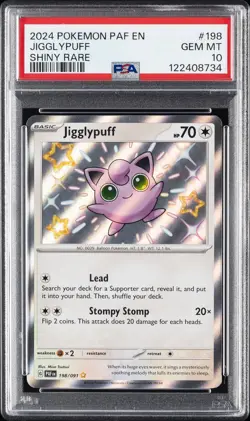 2024 POKEMON PAF EN-PALDEAN FATES SHINY RARE #198 JIGGLYPUFF PSA 10 - Image 1