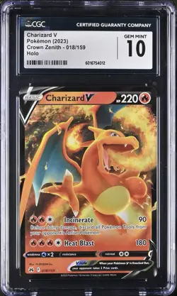 Charizard V 018/159 Crown Zenith Holo Graded Pokemon Card CGC 10 Gem Mint 💎 - Image 1