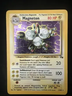 MP Magneton 11/62 Pokemon Fossil Holo Rare Moderately Played - Image 1