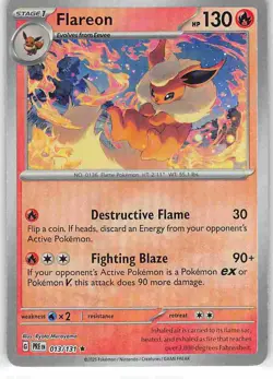 Flareon 013/131 Poke Ball Reverse Rare Prismatic Evolutions Pokemon NM - Image 1