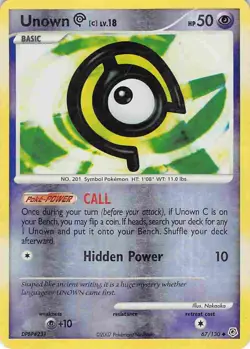 Unown [C] 67/130 Uncommon Diamond & Pearl Pokemon HP - Image 1