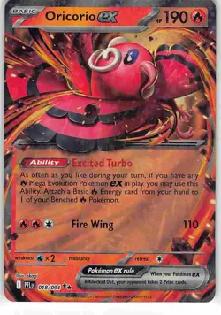 Oricorio ex 018/094 Double Rare Phantasmal Flames Pokemon NM - Image 1