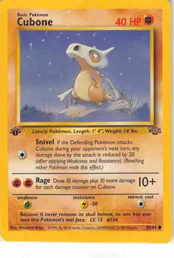 Cubone 50/64 Common Jungle Pokemon MP - Image 1
