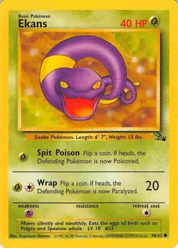 Ekans 46/62 Common Fossil Pokemon LP - Image 1