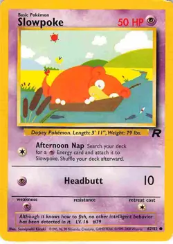 Slowpoke 67/82 Common Team Rocket Pokemon MP - Image 1