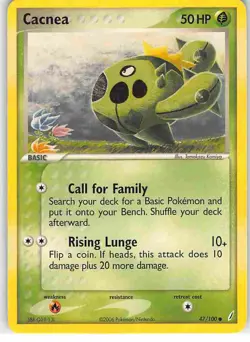 Cacnea 47/100 Common Crystal Guardians Pokemon LP - Image 1