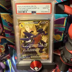 2025 POKEMON DRI EN-DESTINED RIVALS HYPER RARE #241 CYNTHIA'S GARCHOMP EX PSA 10 - Image 2