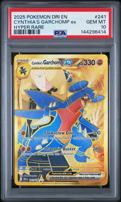 2025 POKEMON DRI EN-DESTINED RIVALS HYPER RARE #241 CYNTHIA'S GARCHOMP EX PSA 10 - Image 4