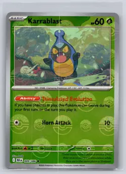 Karrablast (Poke Ball Pattern) 009/086 Holo Common Black Bolt Pokemon Near Mint - Image 1