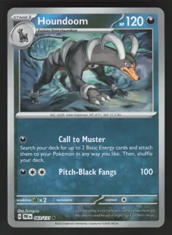 Houndoom 063/131 Master Ball Pokemon Prismatic Evolutions NM - Image 1