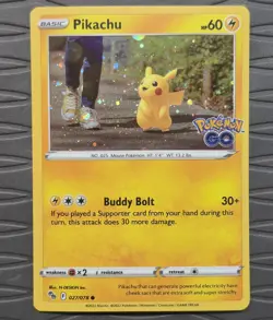 Pikachu (Cosmos Holo) 027/078 Pokemon GO Pokemon Card - Image 1