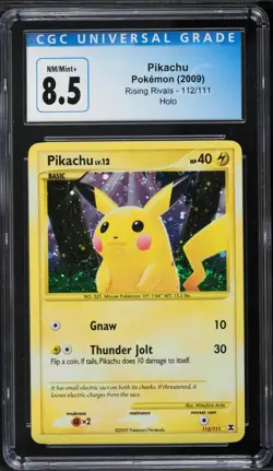 2009 Pokemon Platinum Rising Rivals #112/111 Pikachu Holo BLUE LABEL CGC 8.5 - Image 1