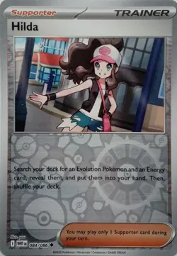 084/086 HILDA REVERSE HOLO WHITE FLARE POKEMON CARD - Image 1