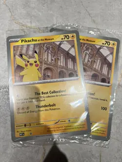 Pikachu At The Museum, Pokemon X Natural History Museum Jumbo Promo X2 Sealed - Image 1