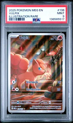 2025 POKEMON MEG EN-MEGA EVOLUTION ILLUSTRATION RARE #138 VULPIX PSA 9 - Image 1