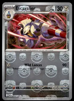 Escavalier (Master Ball Pattern) 060/086 Common Black Bolt Pokemon Holo NM - Image 1