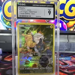 Pokemon TCG Pikachu TG05/30 Lost Origin Trainer Gallery Holo CGC Mint 9 2022 - Image 2