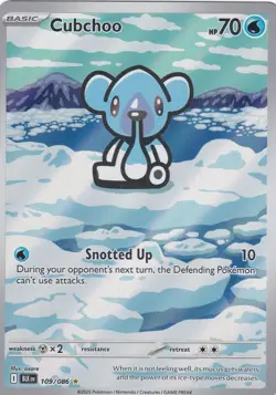 Pokemon TCG Cubchoo Illustration Rare Black Bolt 109/086 NM/M - Image 1