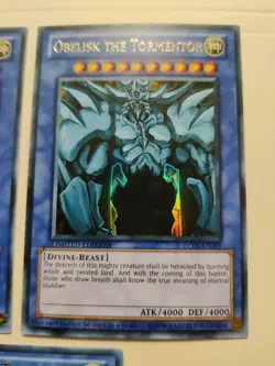 3x Yugioh Obelisk the Tormentor LC01-EN001 Ultra Rare Limited LP - Image 3