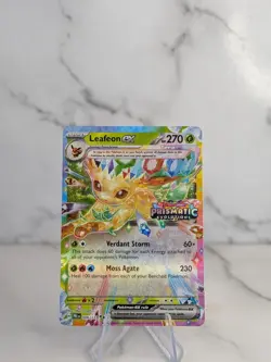 Pokemon TCG Prismatic Evolutions Leafeon EX Card 006/131 Stamped - Image 1
