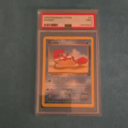 Pokemon Krabby Fossil Common Regular Unlimited 1999 PSA 9 Graded Card 51/62 - Image 1