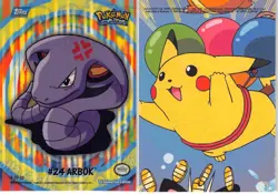 Arbok #24 - Topps Trading Cards Series 1 Pokemon MP - Image 3
