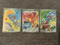 Pokemon TCG First Partner Illustration Collection Series 1 Kanto Gen 1 Starters - Image 1