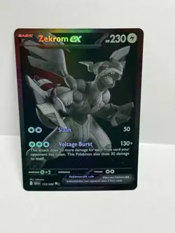 --Pokemon 2025 Black Bolt Zekrom ex 172/086 Black White Rare Near Mint-- - Image 1