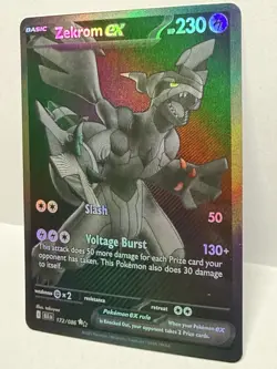 --Pokemon 2025 Black Bolt Zekrom ex 172/086 Black White Rare Near Mint-- - Image 2
