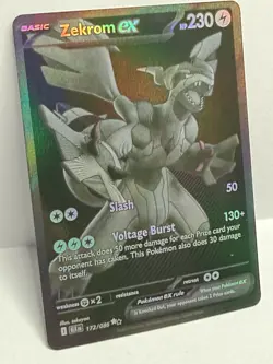--Pokemon 2025 Black Bolt Zekrom ex 172/086 Black White Rare Near Mint-- - Image 3