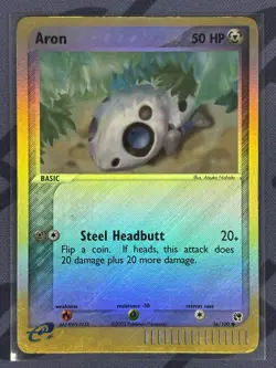 Pokemon TCG - Aron 56/100 Reverse Holo - Lightly Played/MP - Sandstorm 2003 - Image 1